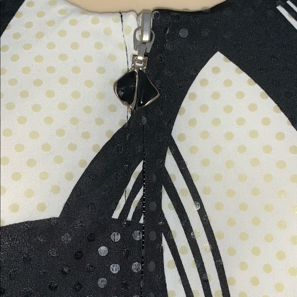 VTG Joseph Ribkoff Zebra Black White Bold Retro Veston Glitter Blouse Jacket - Picture 5 of 7